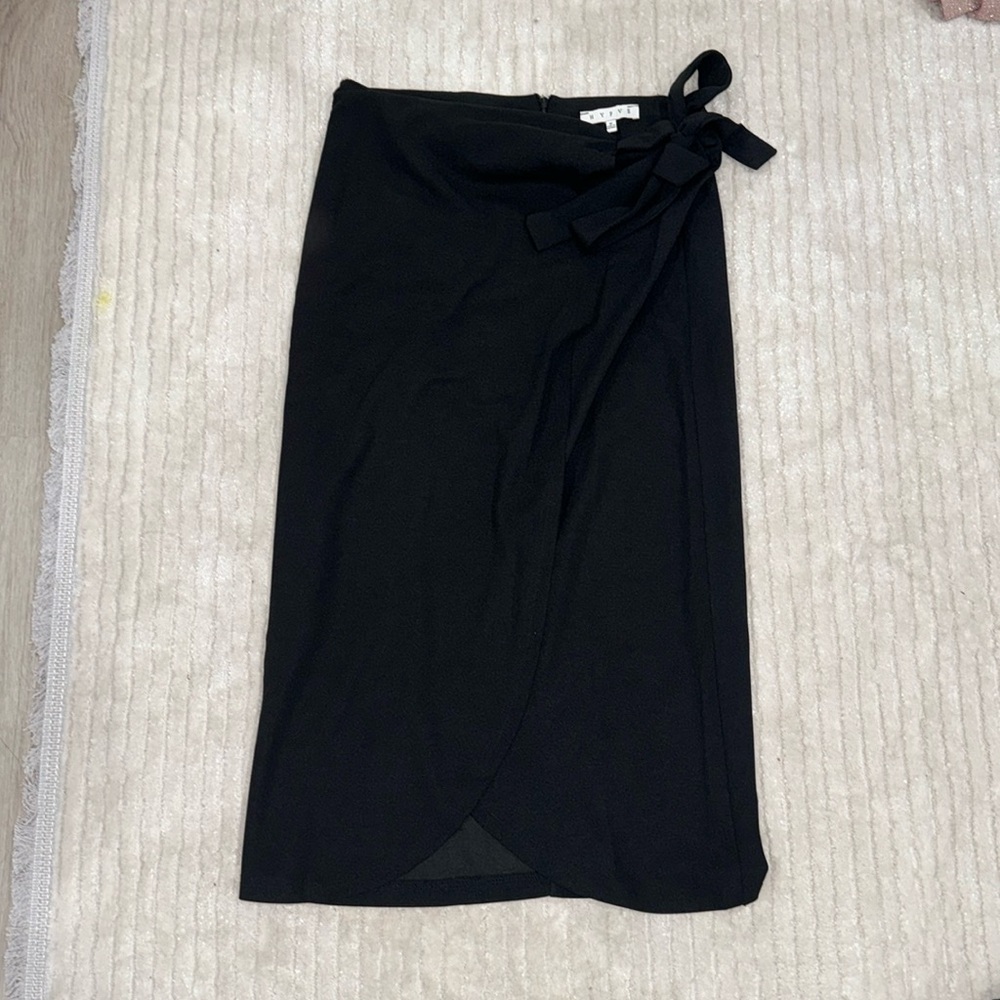 Hyfve Black Bow Midi Skirt Sz M